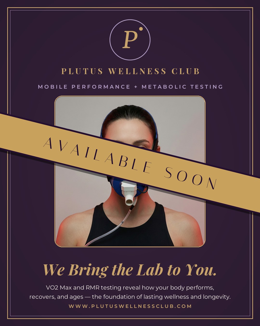 Plutus Wellness Club — Mobile Performance and Metabolic Testing, available soon